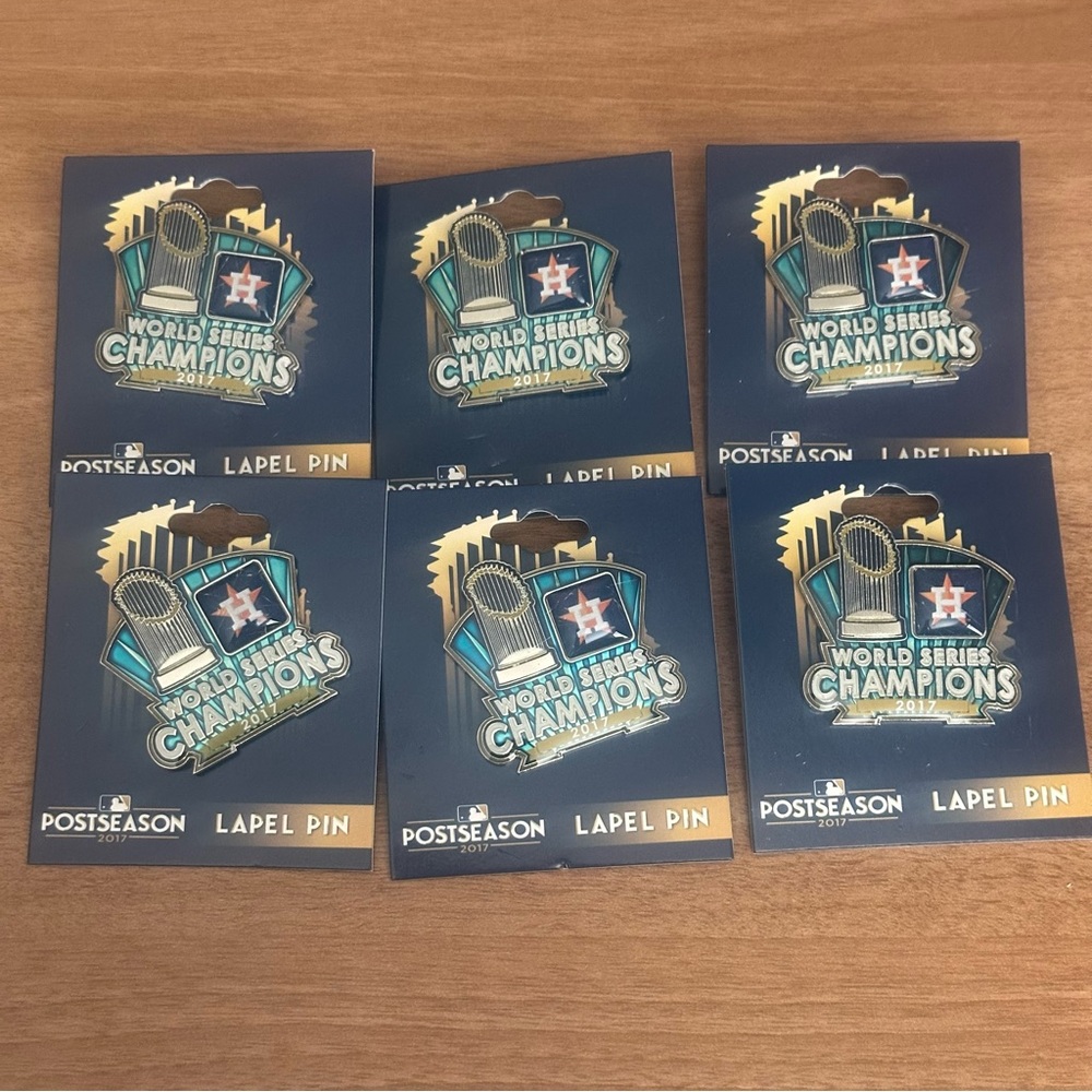 2017 Houston Astros MLB World Series Champions Lapel Collector Pin Logo LOT OF 6